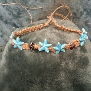 Handemade seas hells and starfish hemp necklace